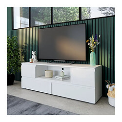 Mes Meuble TV 4 tiroirs 160x40,1x53 cm blanc - MITZ