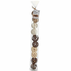 Gift Decor Boule Décorative Naturel Blanc Marron Noir (24 Unités)