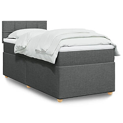 Vidaxl Sommier à lattes de lit avec matelas Gris foncé 80x200 cm Tissu