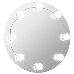 vidaXL Miroir mural avec lampes LED Rond Verre