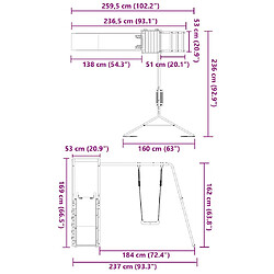 vidaXL Aire de jeux d'extérieur bois de pin massif pas cher