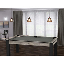 Acheter De Faugeres Billard convertible table 6 personnes Texas industriel et gris (tapis)