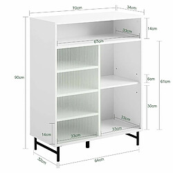 Avis SoBuy FSB61-W Meuble d'entrée, Meuble à Chaussures, Meuble Latéral, Buffet avec Porte Coulissante en Verre