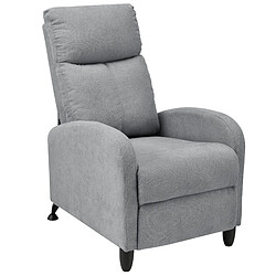 Fauteuil Relaxant Bregenz Inclinable et Repose-Pieds Textile Gris clair [en.casa]