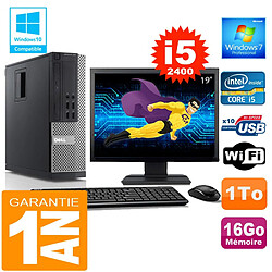 PC DELL 990 SFF Core I5-2400 Ram 16Go Disque 1 To Wifi W7 Ecran 19" - Occasion