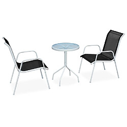 vidaXL Ensemble de bistro 3 pcs Acier Noir