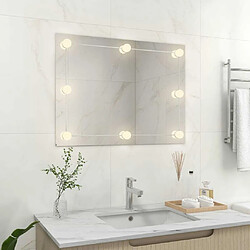 Avis Maison Chic Miroir mural Rectangulaire | Miroir Décoration sans cadre avec lampes LED pour Maison Salle de Bain Verre -GKD71108