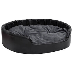 vidaXL Lit chiens Noir et gris foncé 99x89x21 cm Peluche et similicuir