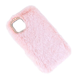 Universal Beau boîtier de téléphone en peluche super en peluche couverture de téléphone à choc de l'amortisseur de téléphone compatible pour iPhone 11 (rose)