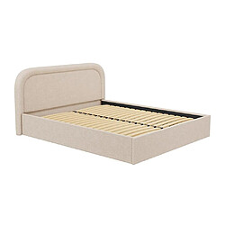 Vente-Unique Lit coffre 180 x 200 cm - Tissu bouclette - Beige - FIREZA