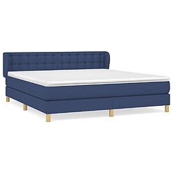 Maison Chic Lit adulte- Lit + matelas,Sommier à lattes de lit avec matelas Bleu 180x200 cm Tissu -GKD71290