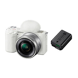 Sony ZV-E10 Kit 16-50mm Blanc+Batterie Sony NP-FW50