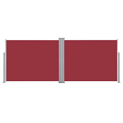 Helloshop26 Auvent paravent store brise-vue latéral rétractable de patio jardin terrasse balcon protection visuelle écran rouge 140 x 1000 cm 02_0007457