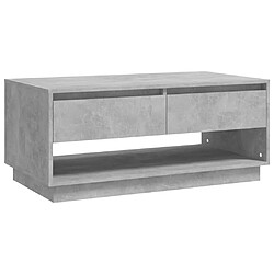 vidaXL Table basse Gris béton 102,5x55x44 cm Bois d'ingénierie