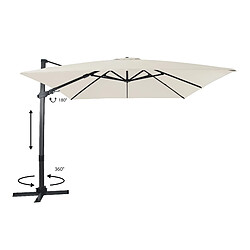 AXI Apollo Premium Parasol Déporté Gris/Beige - Parasol Déporté Rectangulaire 300x300cm - Parasol Pied Déporté, structure aluminium - Rotation 360 - Parasol Déporté Inclinable - Résistant aux UV pas cher