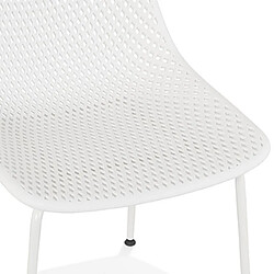 Mes Chaise de jardin 46,5x58,5x82,5 cm en polypropylène blanc pas cher