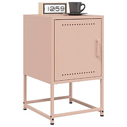 vidaXL Tables de chevet 2 pcs rose 36x39x60,5 cm acier