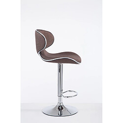 Avis Decoshop26 Tabouret de bar x1 pivotant design moderne en tissu marron support en métal chromé 10_0005077