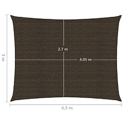 Avis Helloshop26 Voile d'ombrage 160 g/m² marron 3 x 4,5 m PEHD 02_0009156