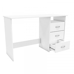 Acheter Dansmamaison Bureau 1 niche 3 tiroirs Blanc - ROUSSEAU