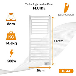 Acheter Chauffage sèche-serviette inertie fluide - 500W - blanc - Deltacalor