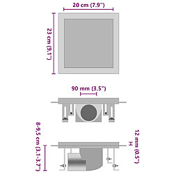 vidaXL Drain de douche avec couvercle 2 en 1 23x23 cm Acier inoxydable pas cher