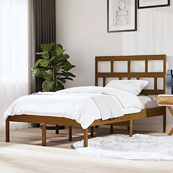 vidaXL Cadre de lit sans matelas marron miel bois massif 120x200 cm