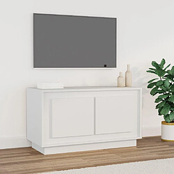 Maison Chic Meuble TV scandinave - Banc TV pour salon blanc 80x35x45 cm bois d'ingénierie -MN54968