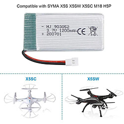 Acheter 2 pcs Batterie Lipo Rechargeable (3.7V, 1200mAh Lipo) pour Drones Rc Quadricoptères Syma X5SC X5SW