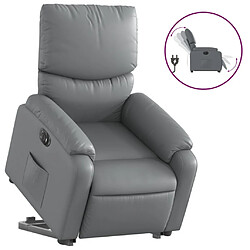 vidaXL Fauteuil inclinable électrique gris similicuir