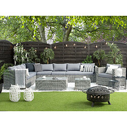 Beliani Set de housses de coussins grises pour salon de jardin XXL