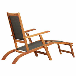 Acheter Maison Chic Chaise longue d'extérieur| Bain de soleil Relax | Transat Bois d'acacia massif et textilene -GKD94105