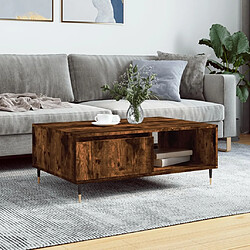 Maison Chic Table basse,Table Console Table d'appoint, Table pour salon chêne fumé 90x60x35 cm bois d'ingénierie -MN53773