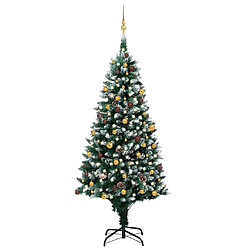 vidaXL Arbre de Noël artificiel pré-éclairé/boules pommes de pin 240cm