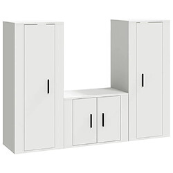 Maison Chic Ensemble de meubles TV 3 pcs pour salon - Blanc Bois d'ingénierie -MN43306