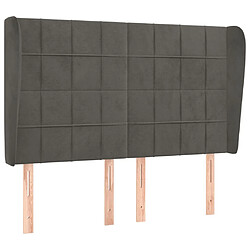 Maison Chic Tête de lit scandinave avec oreilles,meuble de chambre Gris foncé 147x23x118/128 cm Velours -MN46837