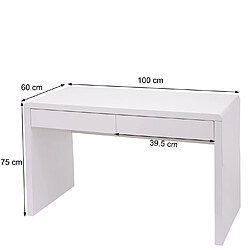 Avis Mendler Coiffeuse HWC-G51, coiffeuse table cosmétique, blanc brillant ~ 100x60cm