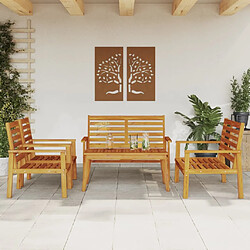 Maison Chic Ensemble de salle à manger de jardin 5 pcs,Table et chaises d'extérieur bois d'acacia solide -GKD656933