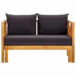 Maison Chic Banc de jardin 2 places | Banquette de jardin | Chaise Relax et coussins 122 cm Bois d'acacia massif -MN81181