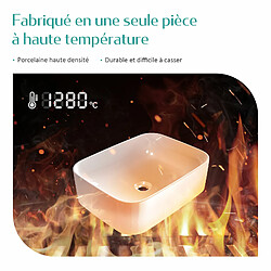 Avis EMKE Vasque à Poser Salle de Bain en céramique, Lavabo rectangulaire en céramique, blanc brillant - 70,5 x 38 x 15 cm