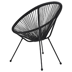 Avis vidaXL Chaises de jardin en forme de lune lot de 2 Rotin Noir