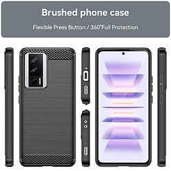 Htdmobiles Coque pour Xiaomi Poco F5 Pro 5G / Redmi K60 / K60 Pro - housse etui silicone gel carbone + film ecran - NOIR