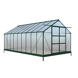 Vente-Unique Serre de Jardin en polycarbonate de 16,8 m² avec embase - Vert - IXORA