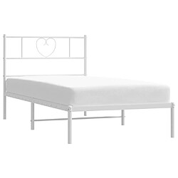 Avis Maison Chic Lit adulte - Cadre de lit métal avec tête de lit,Structure du lit Contemporain pour chambre blanc 75x190 cm -MN31258