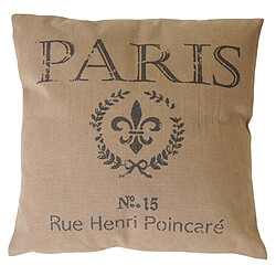 Mendler Coussin de décoration, Paris, coussin avec bourrage, marron, 45x45cm