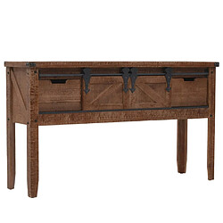 Maison Chic Table console | Meuble d'entrée | Table d'appoint Bois massif de sapin 131 x 35,5 x 75 cm Marron -GKD96186