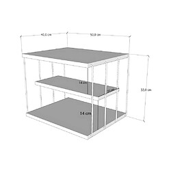 Vente-Unique Table d'appoint avec 1 étagère - Naturel clair et Noir - BRILENA pas cher