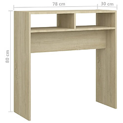 vidaXL Table console chêne sonoma 78x30x80 cm bois d'ingénierie pas cher