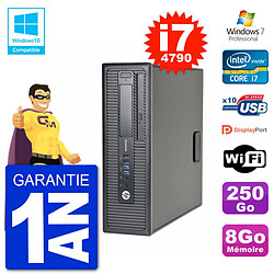 PC HP EliteDesk 800 G1 SFF i7-4790 RAM 8Go Disque 250Go Graveur DVD Wifi W7 - Occasion