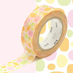 Masking tape pavés rond orange - 1,5 cm x 7 m